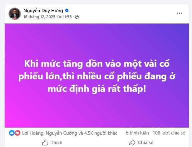 VnIndex leo dốc 200 điểm, dòng tiền phản ứng ra sao sau lời “hô đáy” của ông Nguyễn Duy Hưng?