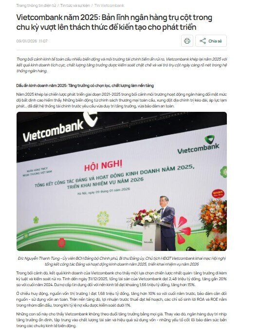 Vietcombank (VCB) cán mốc gần 2,5 triệu tỷ đồng tài sản, VCBNeo báo lãi 1.800 tỷ