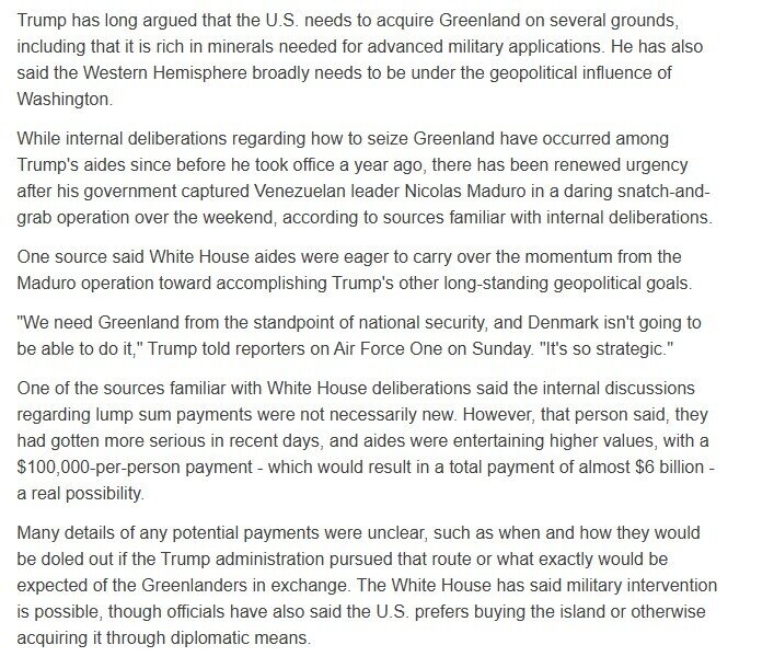 Mỹ xem xét trả tiền cho người dân Greenland để sáp nhập hòn đảo