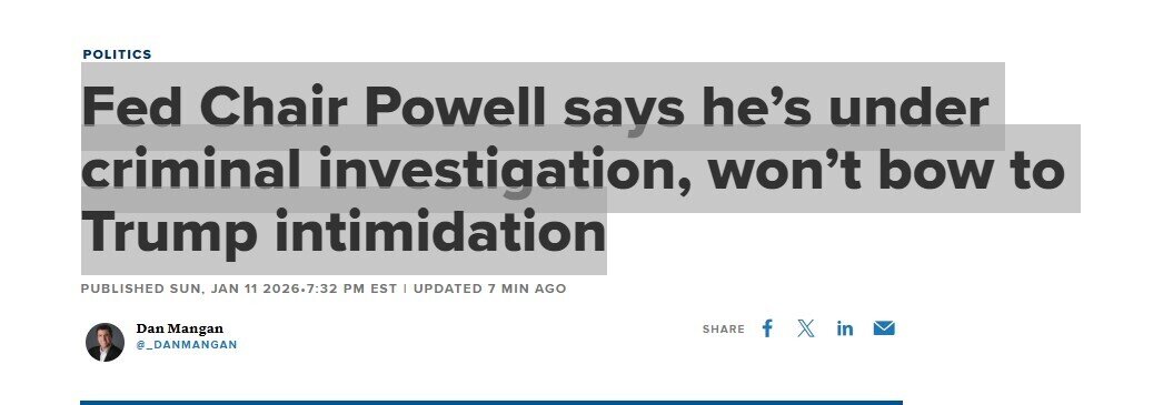 Nóng: Điều tra hình sự Chủ tịch Fed Jerome Powell