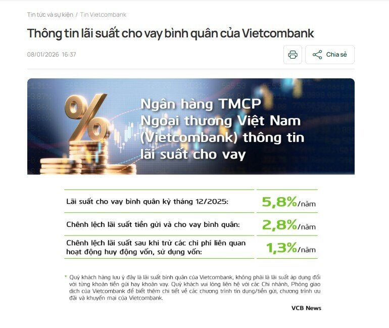 Vietcombank, BIDV tăng lãi suất cho vay