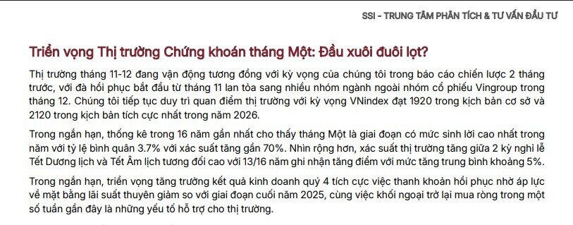 Thống kê 16 năm cho thấy tháng 1 thường 'mở sóng'
