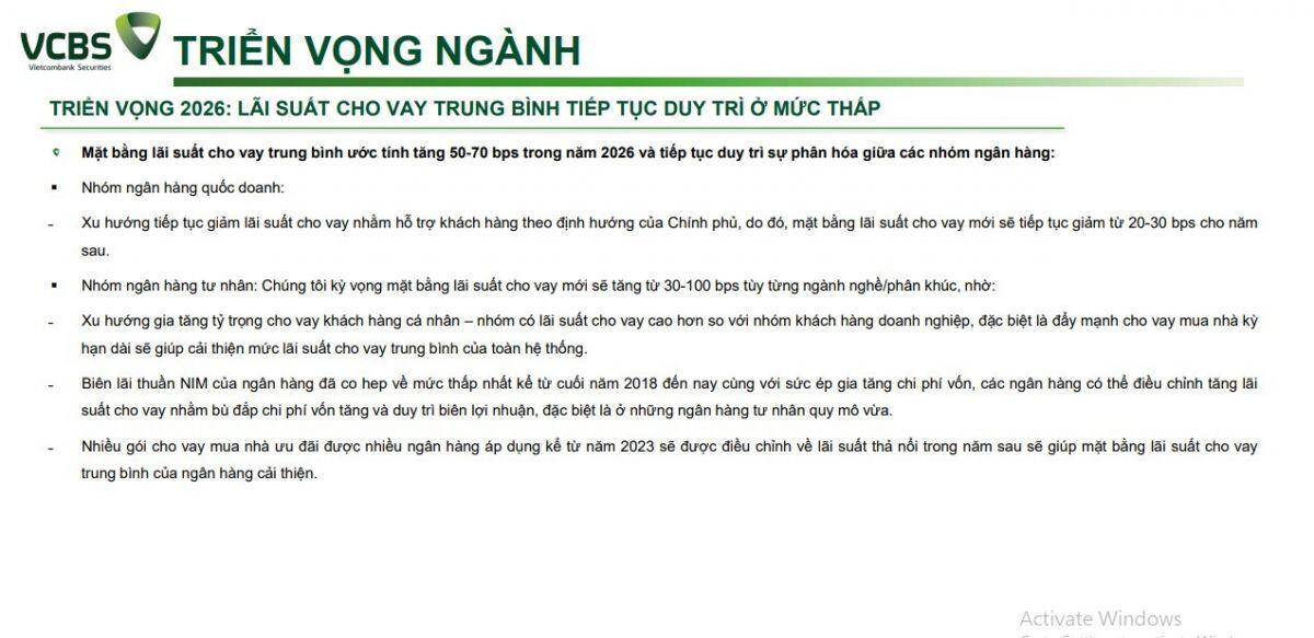 Lãi suất cho vay sẽ tăng tới 0,7 điểm % trong năm 2026