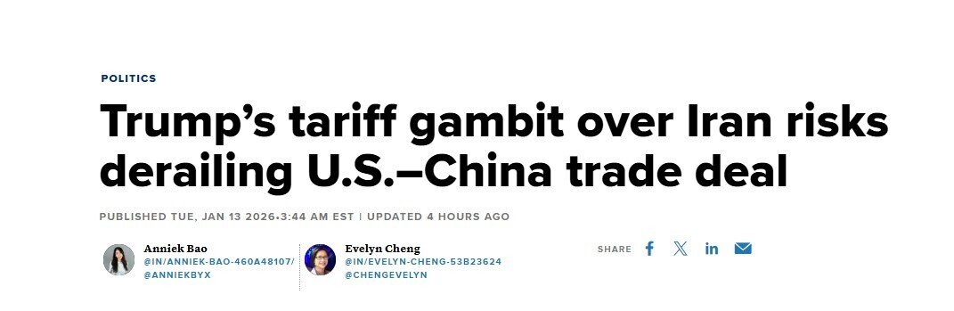 Căng thẳng tại Iran có nguy cơ đặt dấu chấm hết cho thoả thuận thương mại Mỹ - Trung