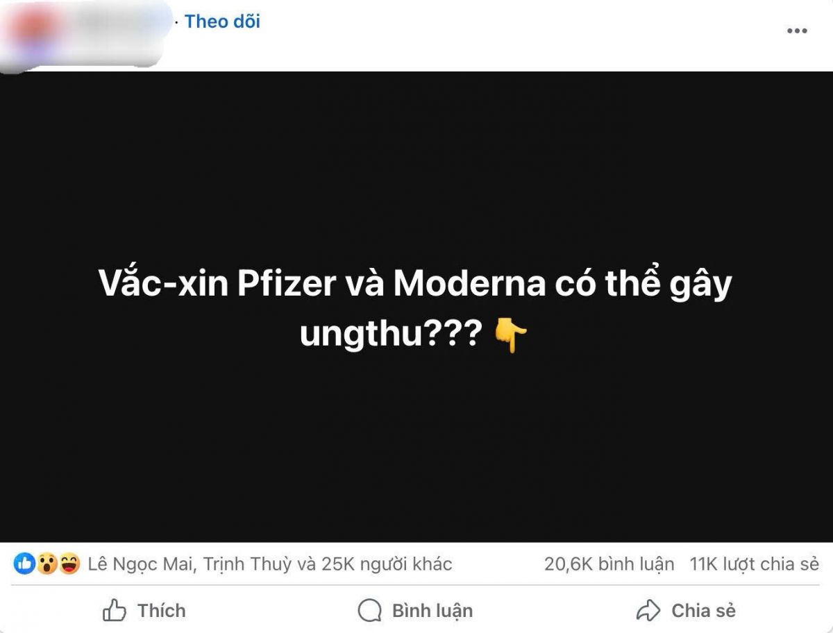 Tin vaccine Pfizer, Moderna gây ung thư lan khắp MXH: Thực hư ra sao?
