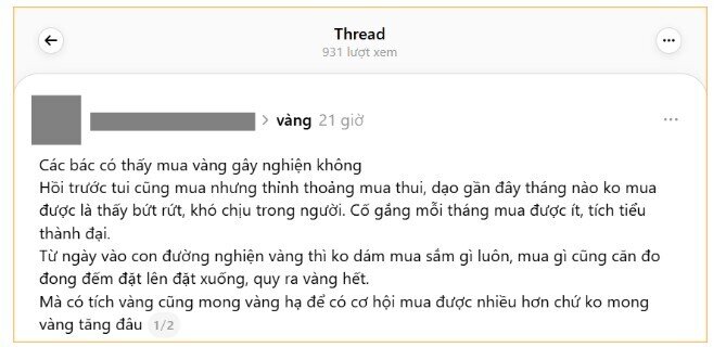 Từ 1 chỉ vàng đầu tiên đến quyết tâm tiết kiệm, mua vàng tích sản