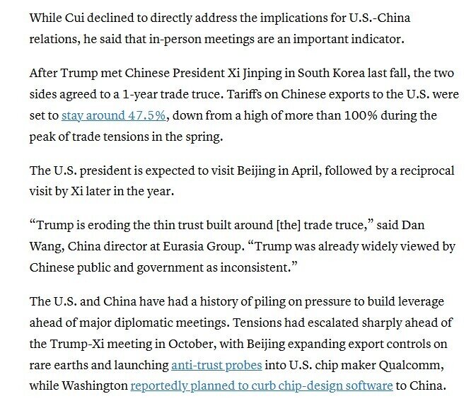 Căng thẳng tại Iran có nguy cơ đặt dấu chấm hết cho thoả thuận thương mại Mỹ - Trung