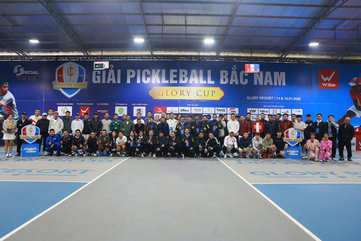 Giải Pickleball Bắc – Nam Glory Cup 2026: Tuyển miền Nam đang tạm dẫn trước tuyển miền Bắc