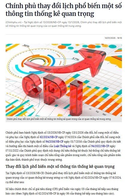 Chính phủ công bố thông tin thay đổi quan trọng liên quan đến GDP, CPI