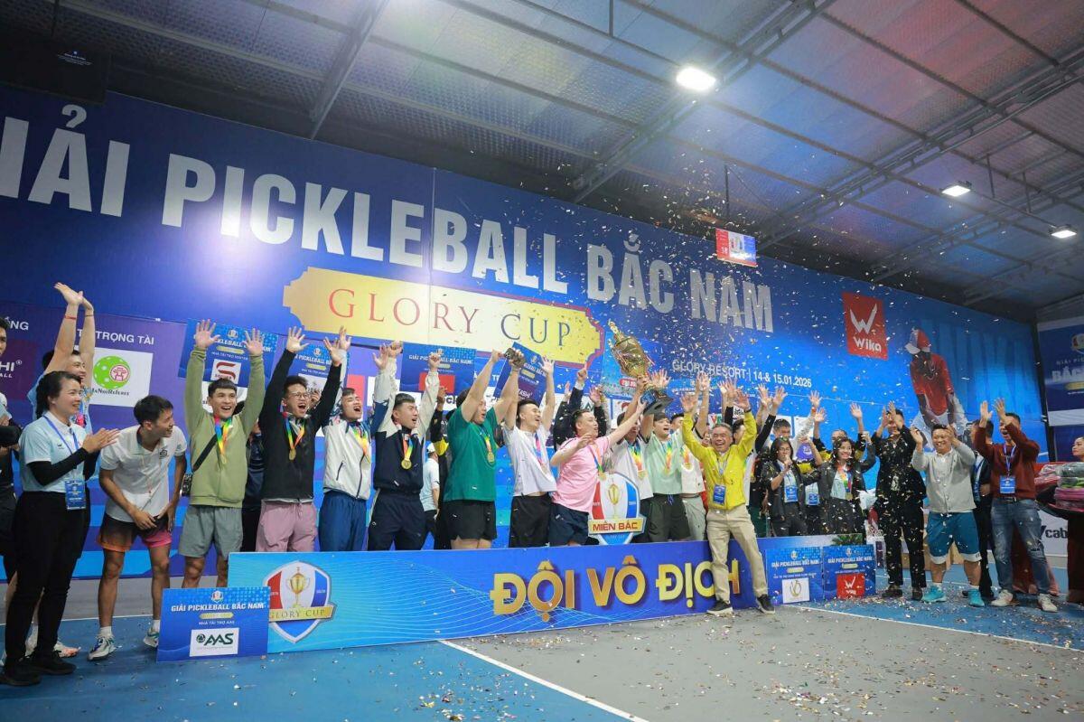 Giải Pickleball Bắc – Nam Glory Cup 2026: Tuyển miền Bắc " lội ngược dòng" giành chiến thắng thuyết phục trước tuyển miền Nam.