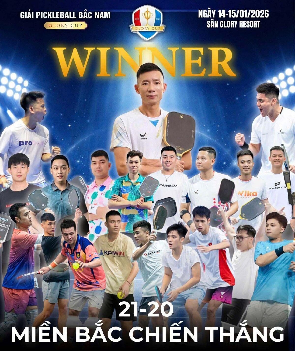 Giải Pickleball Bắc – Nam Glory Cup 2026: Tuyển miền Bắc " lội ngược dòng" giành chiến thắng thuyết phục trước tuyển miền Nam.