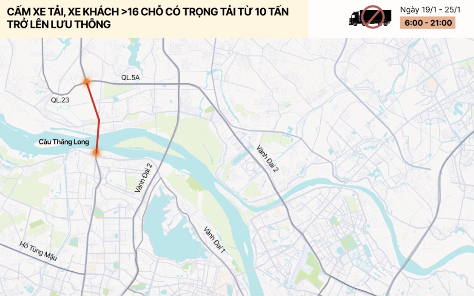 Lịch cấm đường, hạn chế xe Hà Nội phục vụ Đại hội Đảng XIV