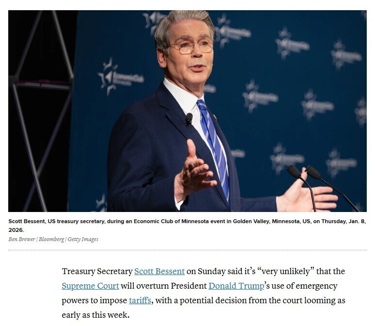 Bộ trưởng Tài chính Mỹ Scott Bessent: Tòa án Tối cao khó có khả năng đảo ngược thuế quan của ông Trump
