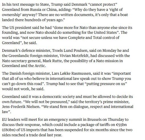 Ông Trump tuyên bố “chiếm Greenland để trả đũa việc không được trao giải Nobel Hòa Bình’