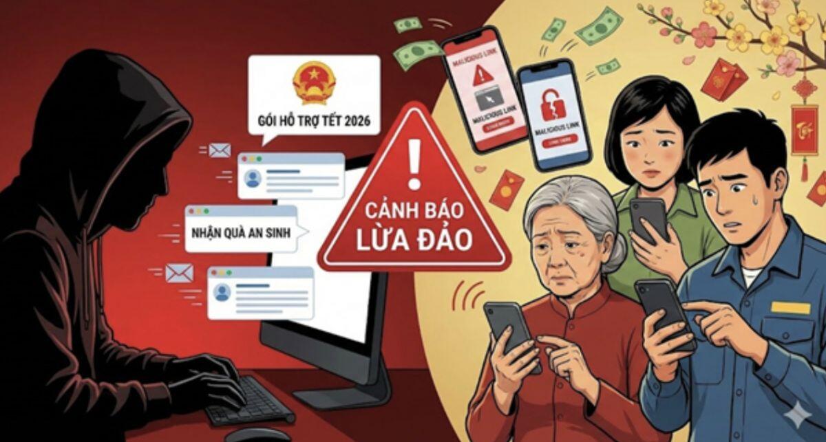 Công an phát cảnh báo khẩn: Chiêu lừa “trợ cấp Tết 2026” đang rút sạch tiền tài khoản trong vài giây
