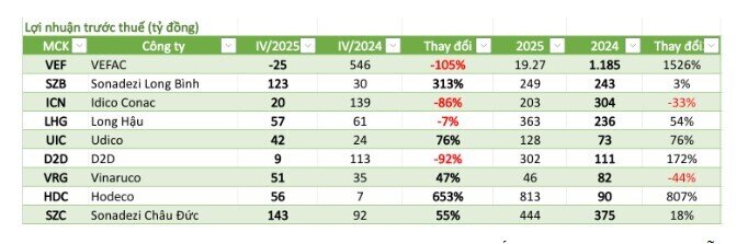 Cập nhật KQKD ngành BĐS quý 4: Một DN gây sốc khi quý 4 báo lỗ nhưng cả năm vẫn tăng trên 1.500%