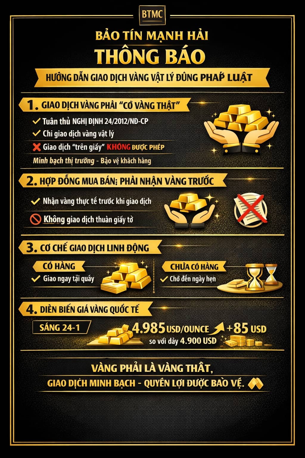 Thông báo khẩn từ Bảo tín Mạnh Hải - Người mua vàng chú ý