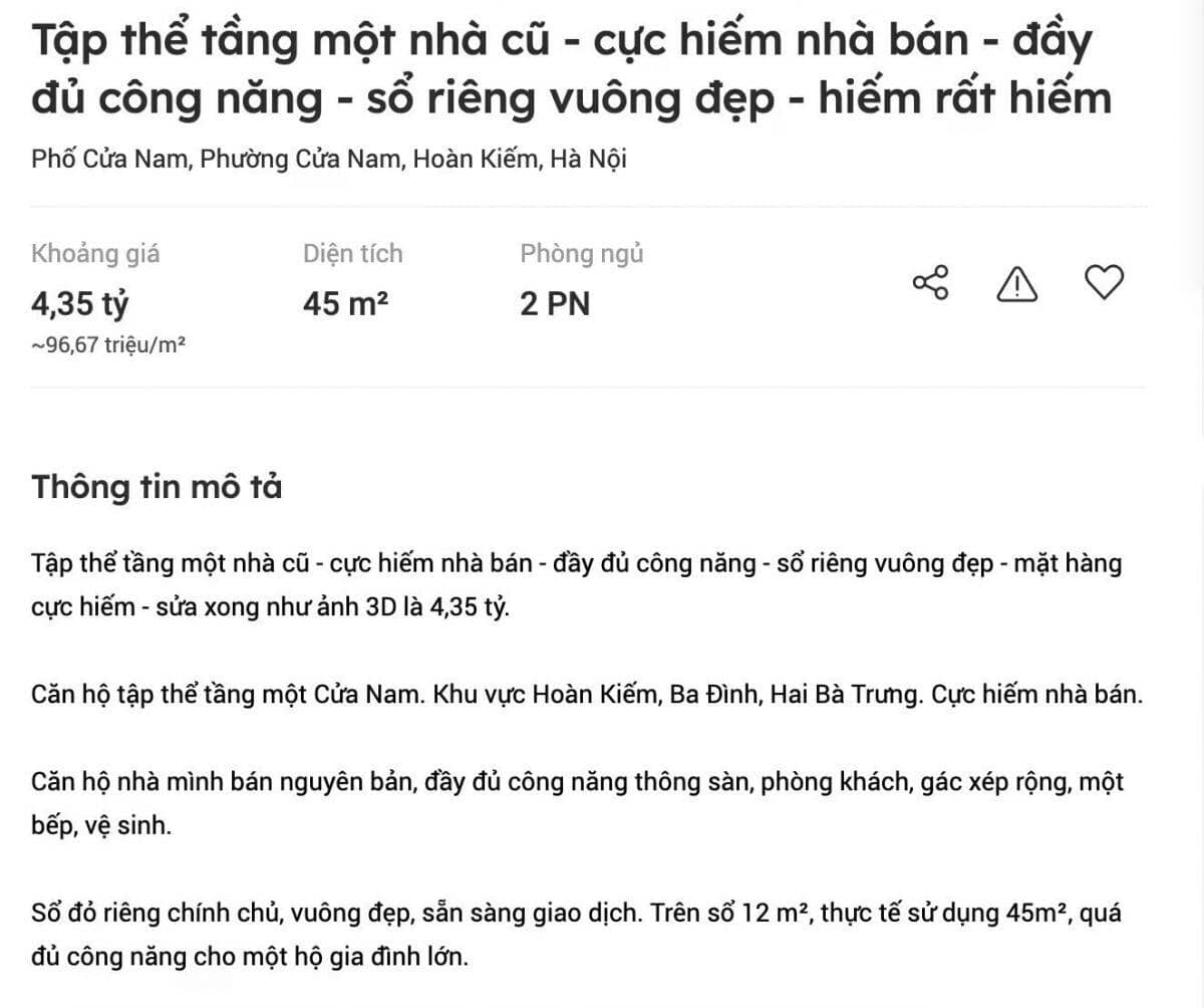 Điều gì đang đẩy giá nhà tập thể cũ ở Hà Nội lên mức hơn 360 triệu đồng/m²?