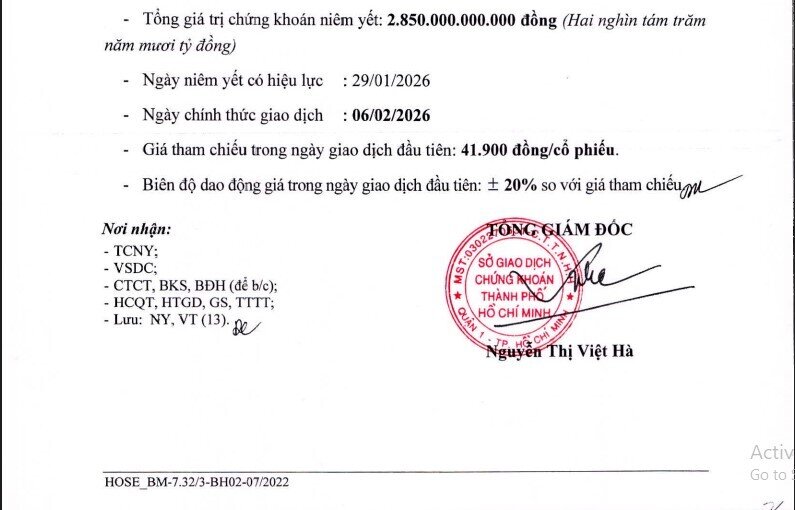 Nông nghiệp Hòa Phát (HPA) chốt ngày chào sàn HoSE