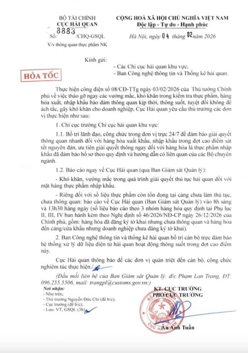 Hải quan hỏa tốc trực 24/7 “giải cứu” hàng thực phẩm ùn ứ