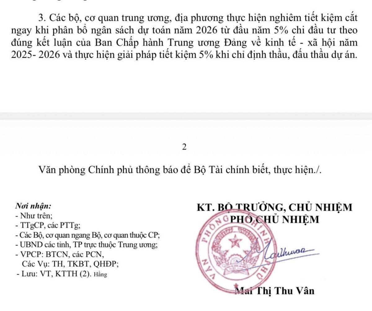 Địa phương lúng túng trước thông báo tiết kiệm 5% trong đấu thầu của Văn phòng Chính phủ