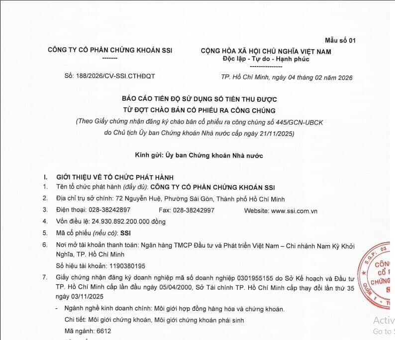 Chứng khoán SSI đã dùng hơn 6.200 tỷ đồng thu từ chào bán cổ phiếu như thế nào?