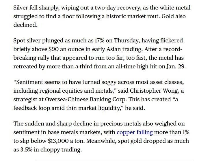 Bạc tiếp tục lao dốc gần 20%, hứng chịu làn sóng bán tháo mới tại Trung Quốc