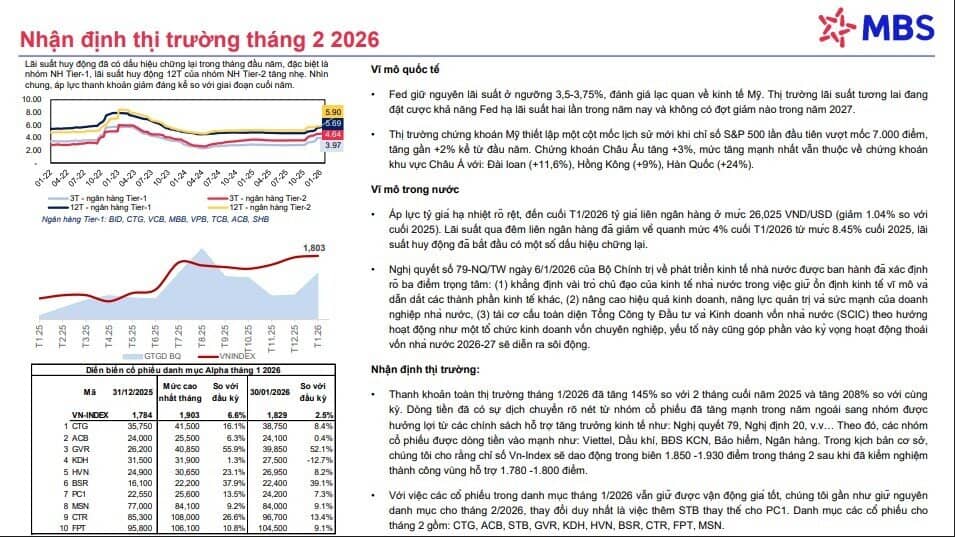 10 cổ phiếu hot trong tháng 2/2026, tiềm năng tăng giá trên 30%