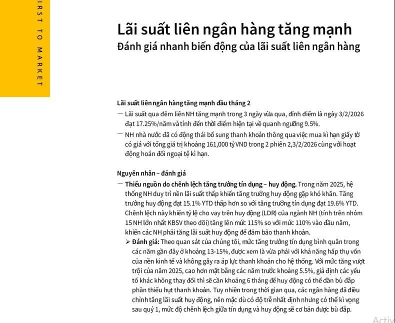 Nguyên nhân khiến lãi suất liên ngân hàng tăng vọt