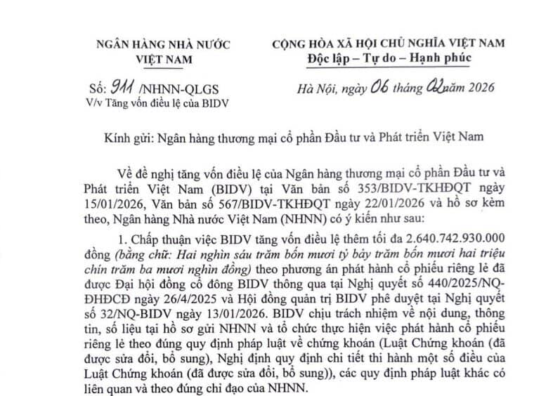 NHNN cho phép ngân hàng lớn nhất hệ thống tăng vốn