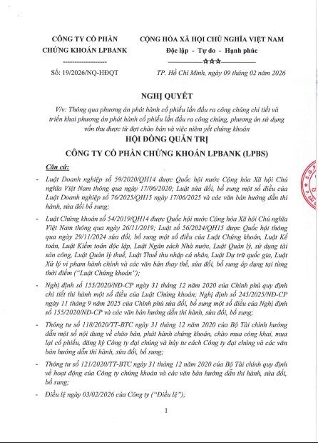 LPBS dự kiến IPO giá 30.000 đồng/cp