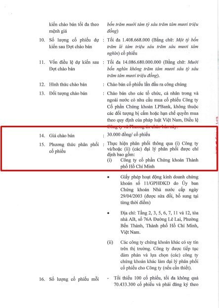 LPBS dự kiến IPO giá 30.000 đồng/cp