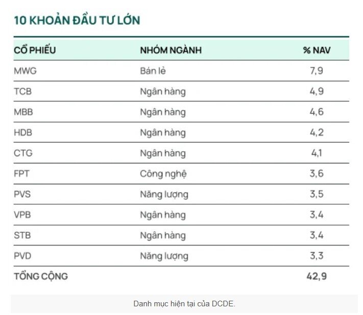 Hé lộ top cổ phiếu trong danh mục quỹ Dragon Capital