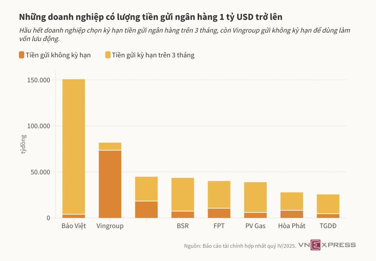 Những 'vua tiền mặt' trên sàn chứng khoán
