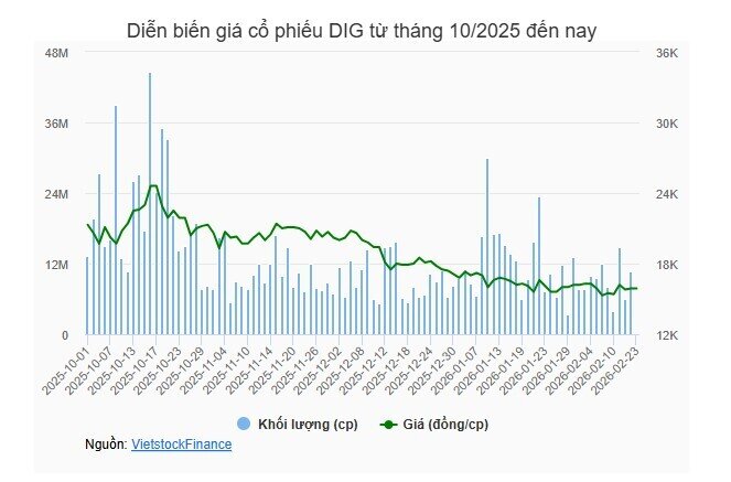 Gia đình Chủ tịch DIG tiếp tục bị bán giải chấp hơn 2.3 triệu cp