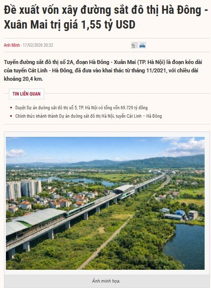 Hà Nội sắp có thêm tuyến metro Hà Đông – Xuân Mai hơn 1,5 tỷ USD?