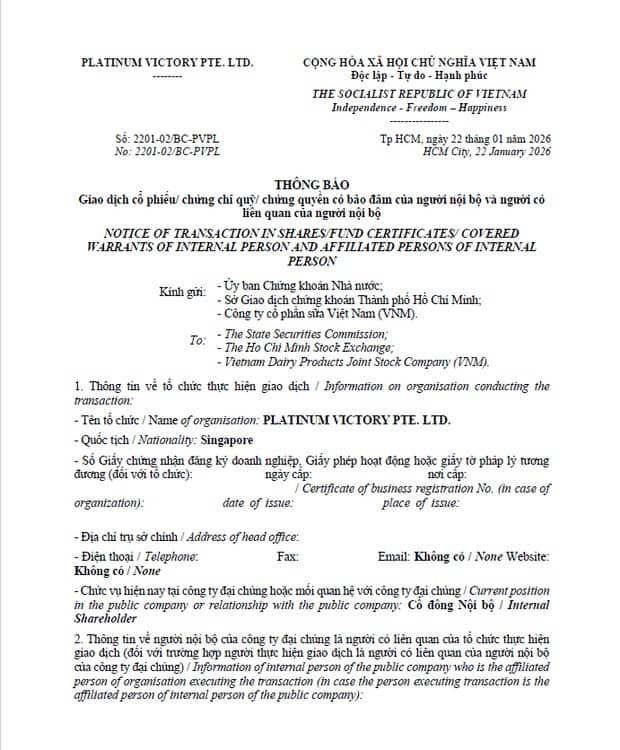 Hơn 73 triệu cổ phiếu bị sang tay ở giá sàn: Điều gì xảy ra với VNM?