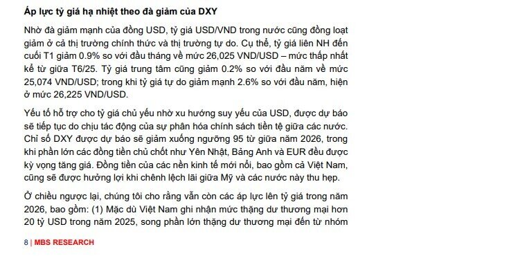 Tỷ giá cả năm 2026 tăng khoảng 2,5-3%