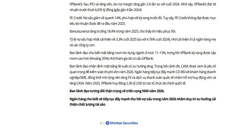 CTCK dự phóng lợi nhuận VPBank thấp hơn kế hoạch vì 2 yếu tố