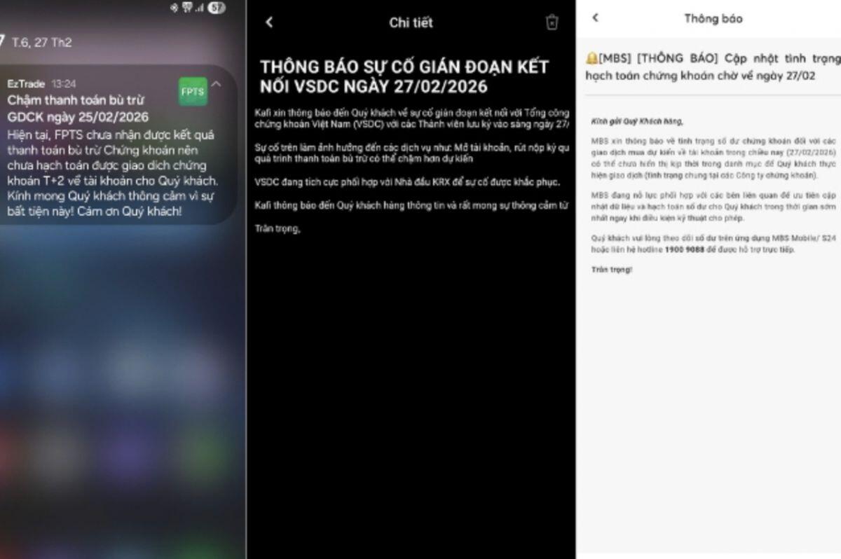 Nóng: Chậm thanh toán bù trừ giao dịch chứng khoán, hàng T+2 bị kẹt