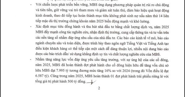 MBS đặt mục tiêu lợi nhuận gần 1.900 tỷ đồng trong năm 2026