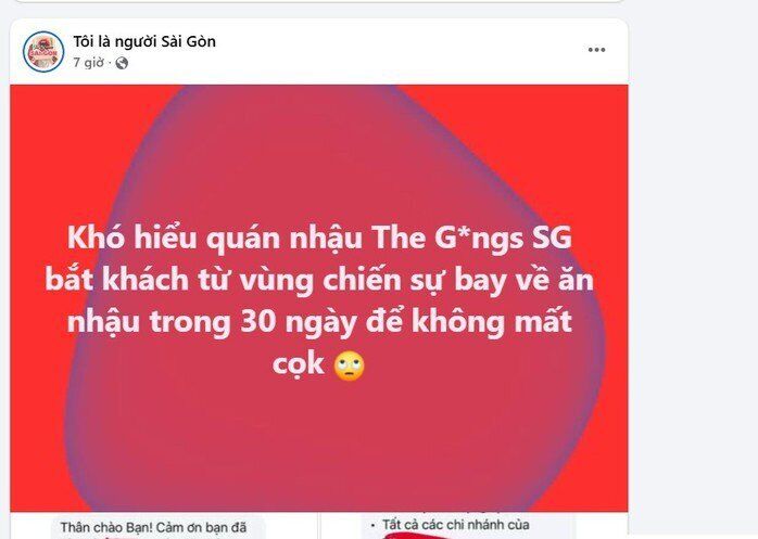Khách ở Dubai xin hủy cọc vì chiến sự, quán nhậu TP HCM phản hồi gây tranh cãi