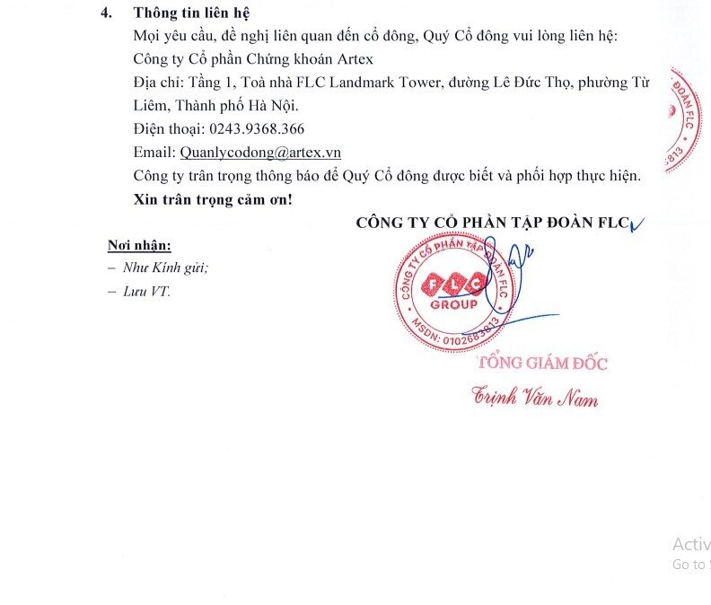 VSDC hủy đăng ký hơn 700 triệu cổ phiếu của Tập đoàn FLC