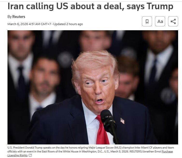 Reuters: Iran đang gọi điện cho Mỹ về một thỏa thuận