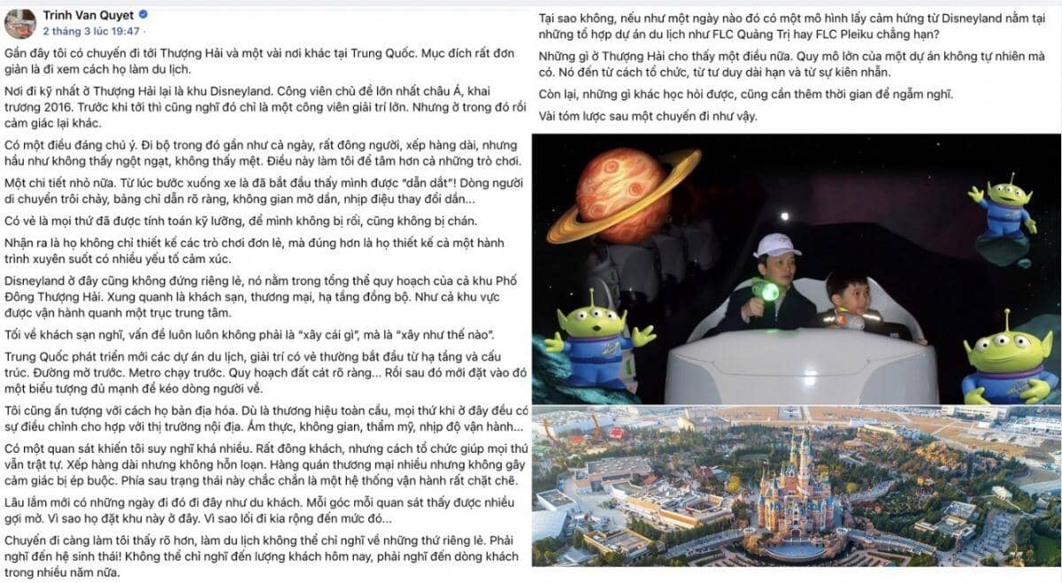 Disneyland gợi mở tham vọng mới trong hệ sinh thái FLC?
