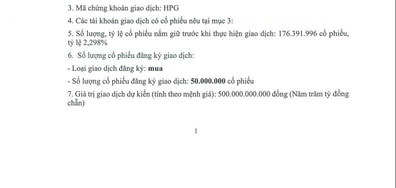 HPG nằm sàn, con trai tỷ phú Trần Đình Long muốn chi hơn 1.200 tỷ đồng để 'bắt đáy' cổ phiếu
