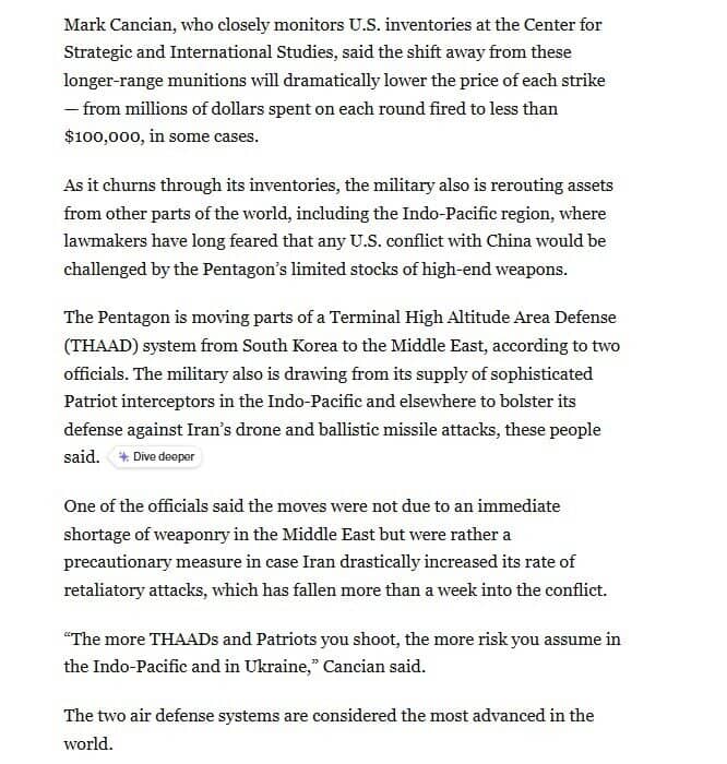 Lầu Năm Góc: Mỹ ‘đốt’ 5,6 tỷ USD vũ khí chỉ trong hai ngày đầu tấn công Iran, hiện phải dùng bom rẻ tiền