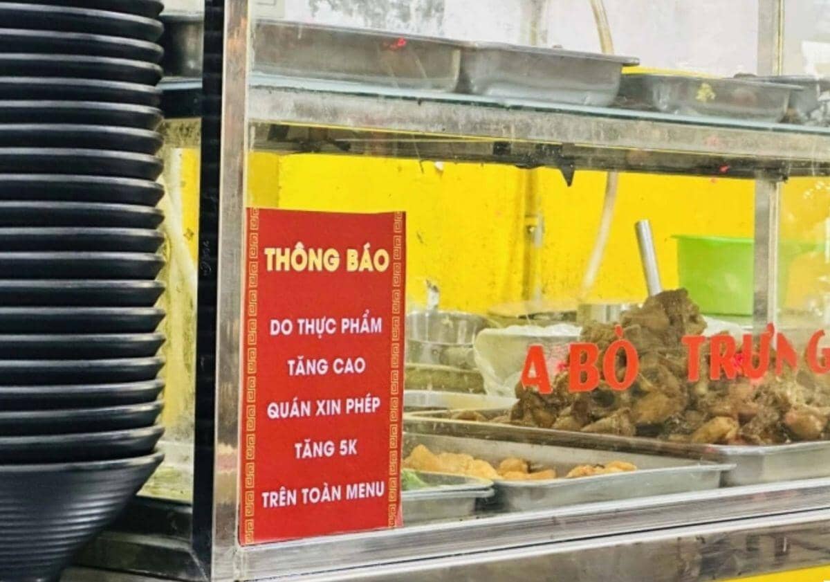 Nhiều hàng quán tăng giá
