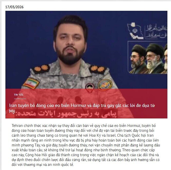Iran tuyên bố đóng cửa hoàn toàn eo biển Hormuz