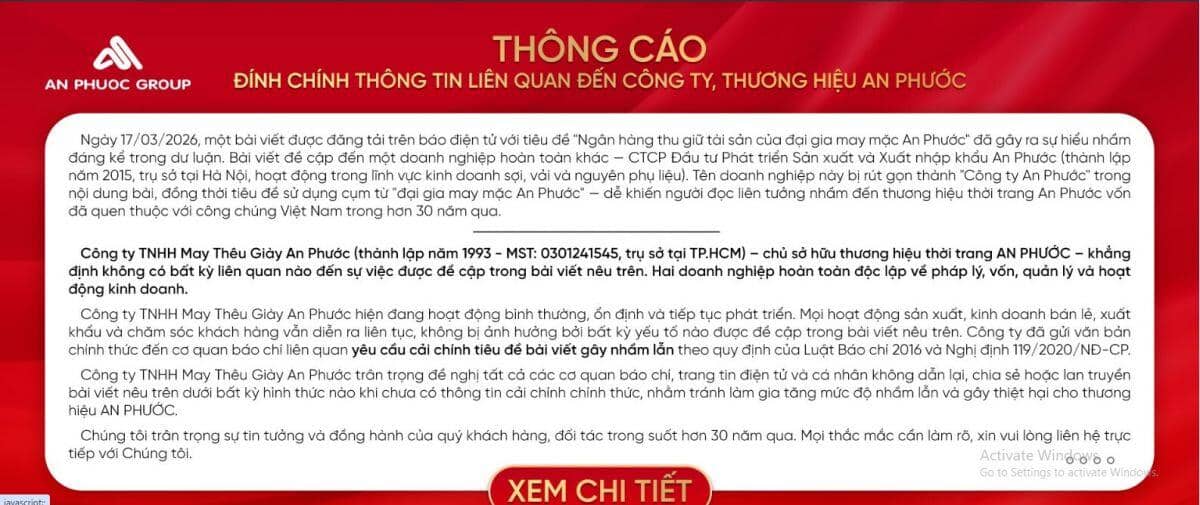 Bị gọi tên trong vụ MSB siết nợ, chuỗi thời trang An Phước chính thức lên tiếng